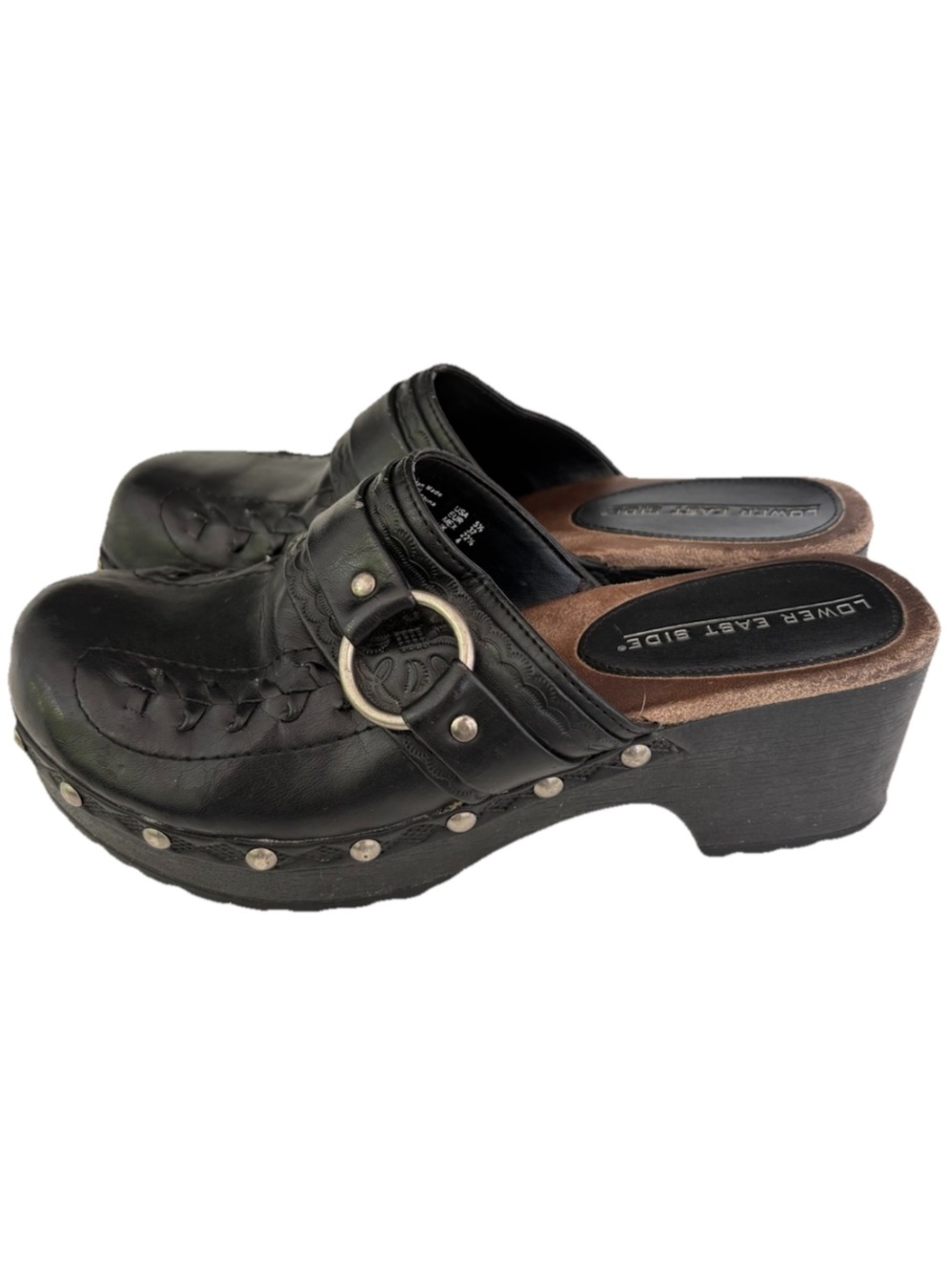 Lower East Side Y2K Chunky Clog Mule Heel Shoes Size 5.5 Women’s Studs Vegan